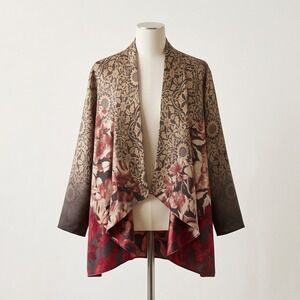 Citron Santa Monica M Silk Blend Floral Kimono Cardigan Jacket Vintage M